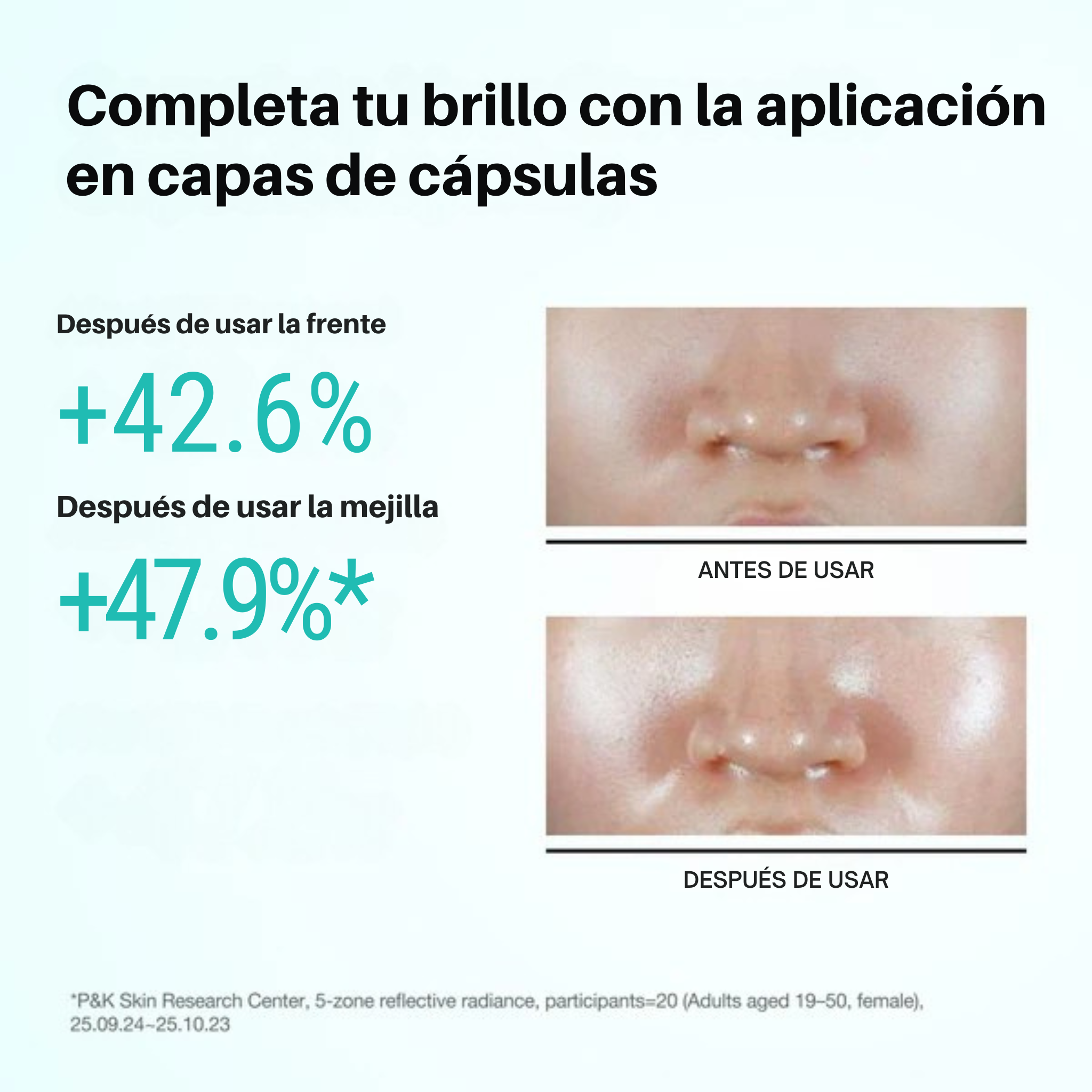 Spray sérum facial con colágeno PDRN para un brillo radiante