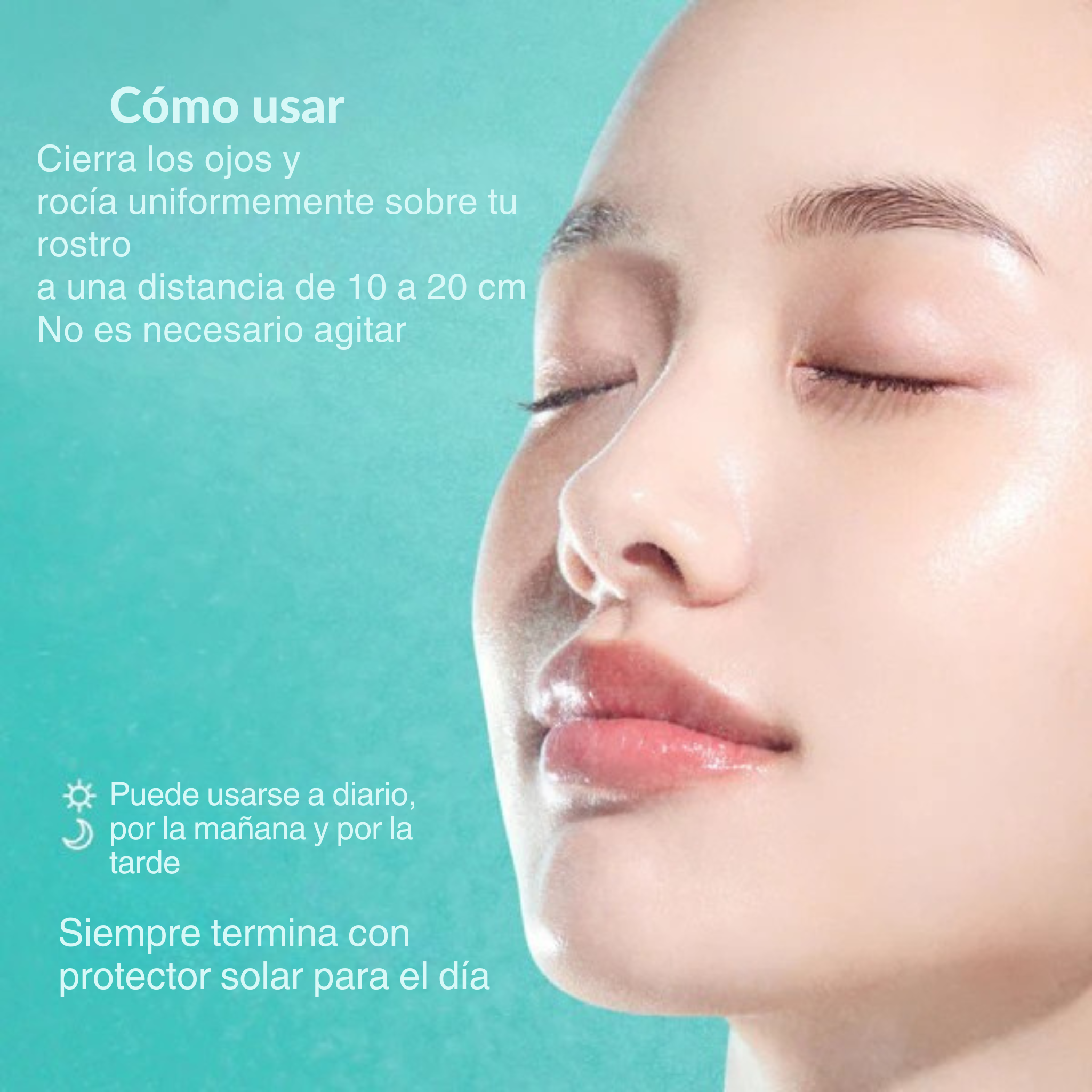 Spray sérum facial con colágeno PDRN para un brillo radiante